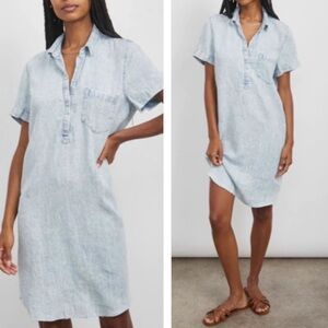 Rails Valerie Dress in Light Acid Wash Linen Blend NWOT